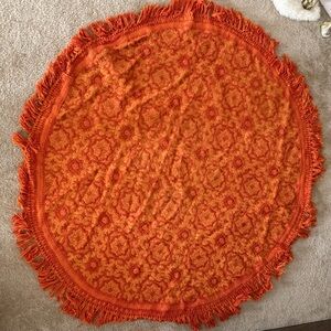 Vintage Gold Bellissimo Collection Orange Round Blanket, 62"x 62"
